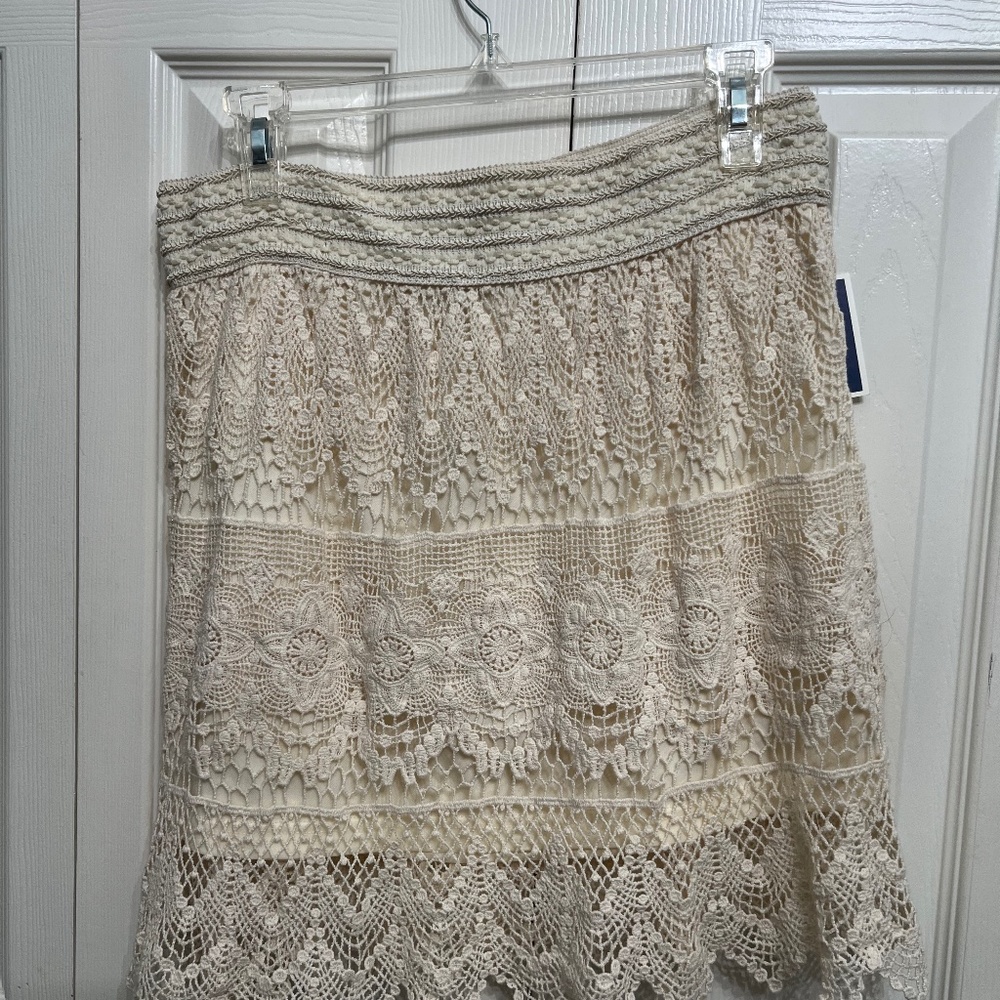 Cream colored lace skirt